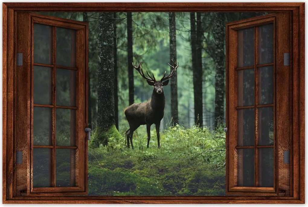 Poszterek 90x60 Szarvas Erdő Tájkép