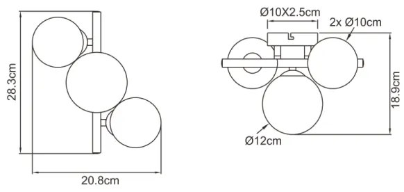 Globo 56133-3W - LED mennyezeti lámpa RIHA 3xG9/3,5W/230V