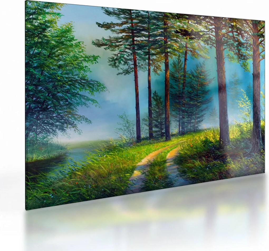 Üveg kép - Olajfestmény tájkép (70x50 cm)