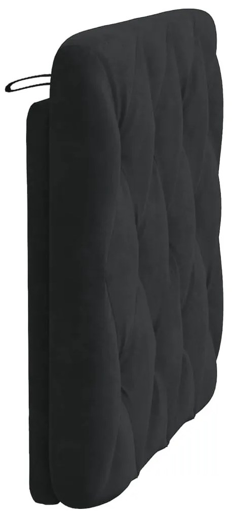 fekete bársony fejtámla párna 90 cm