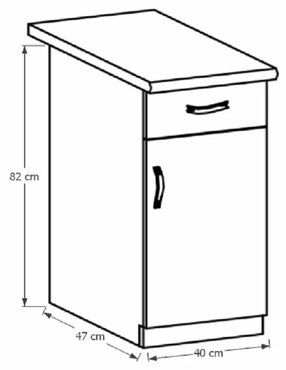 Alsó konyhaszekrény D40S1 Provense (fehér + andersen erdei fenyő) (J). 1015168