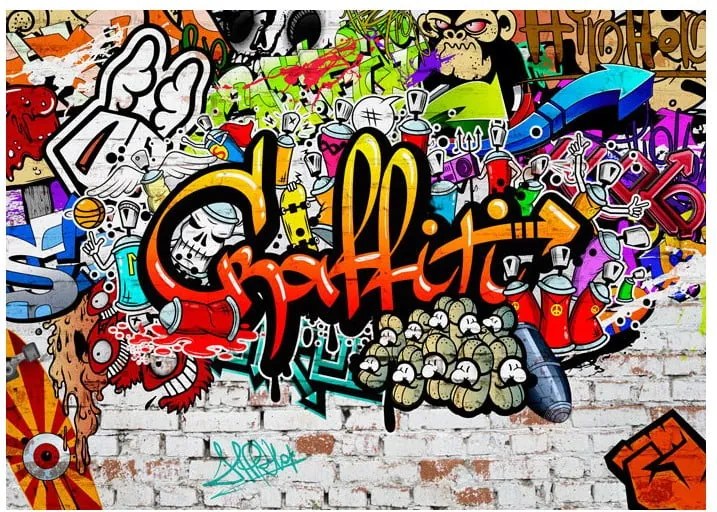 Colourful Graffiti nagyméretű tapéta 300 x 210 cm - Bimago