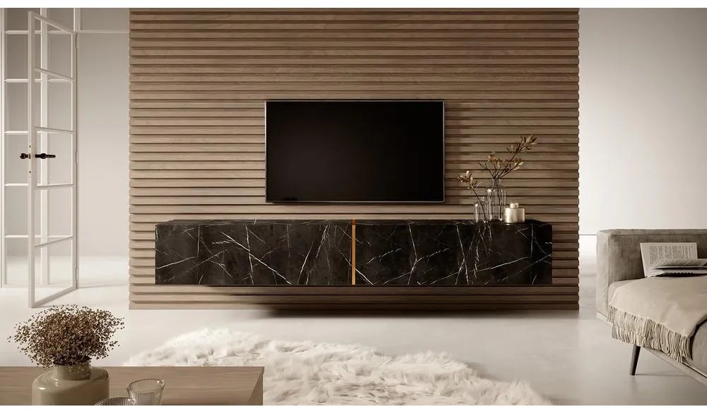 Tv szekrény/asztal Bakira 200 (fekete márvány). 1098785