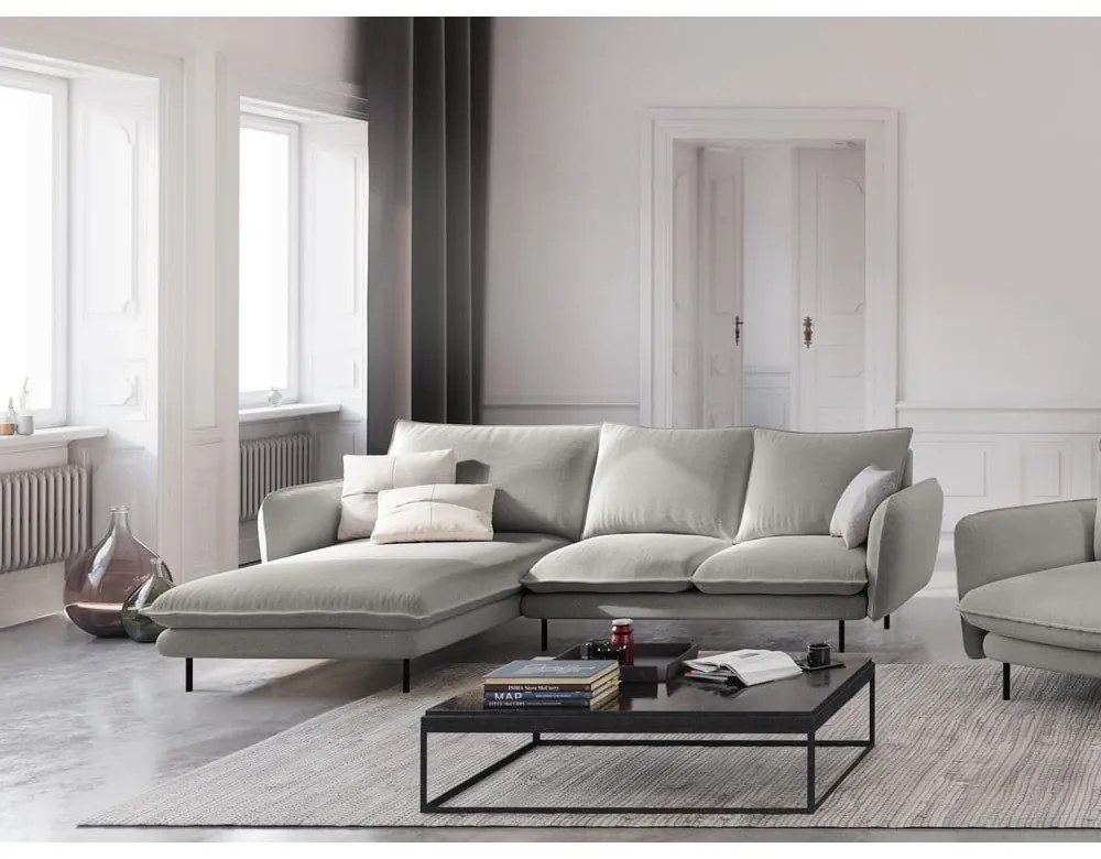 Vienna világosszürke sarokkanapé, bal oldali - Cosmopolitan Design