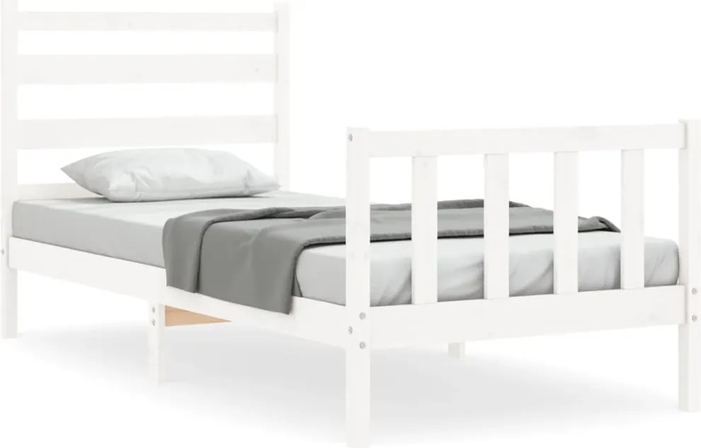 vidaXL fehér tömör fenyőfa ágy matrac nélkül 100 x 200 cm