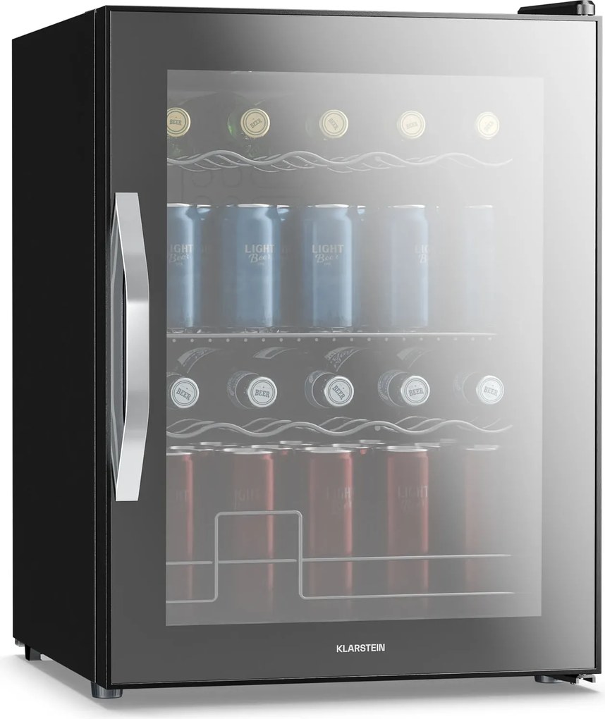 Klarstein Beersafe italhűtő tükrös üvegajtóval | 64 x 48 cm | LED-es belső világítás