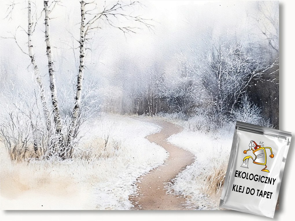 Fotótapéta Flizelina Tájkép Tél Hó Fagy Ösvény Fa 416x254 ragasztó