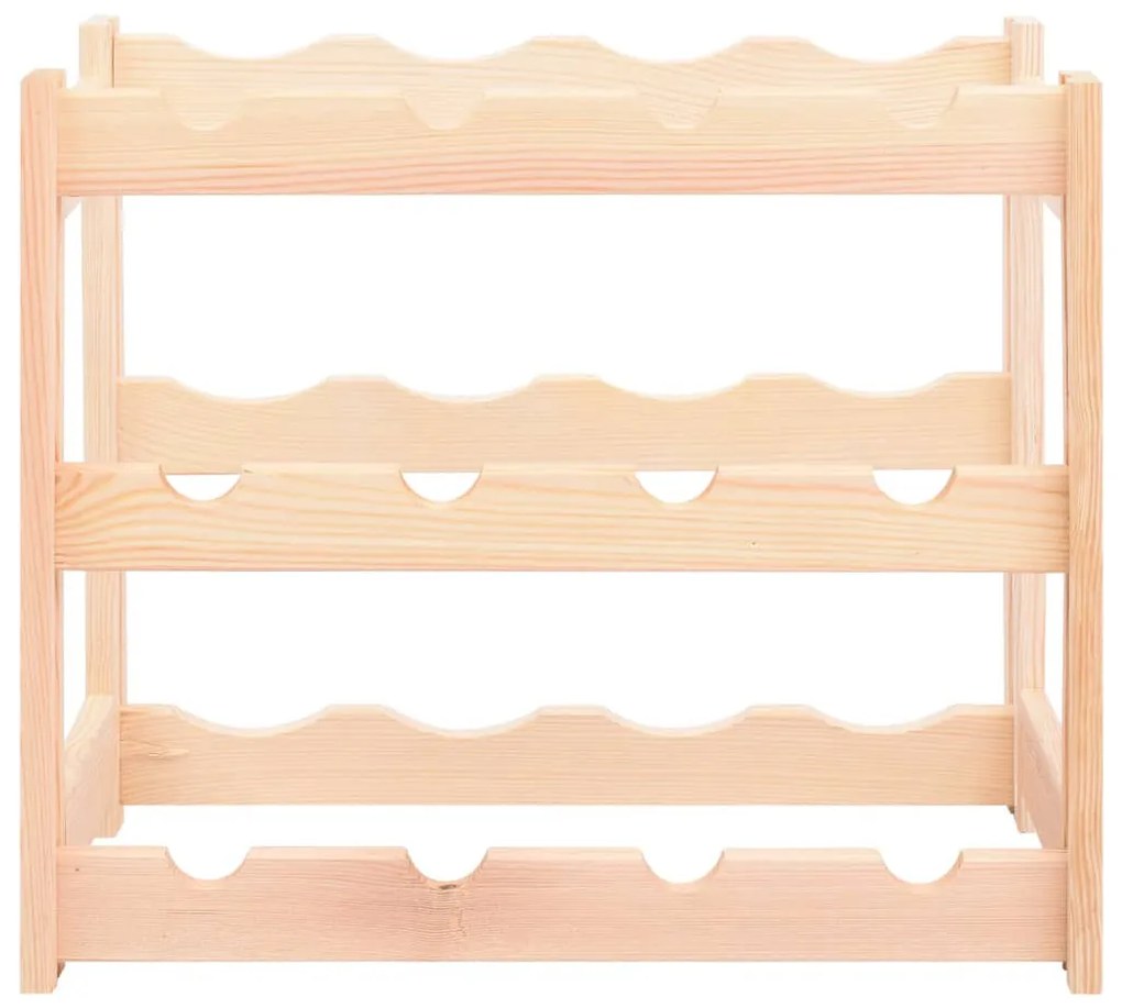 Fenyőfa bortartó állvány 12 palackhoz