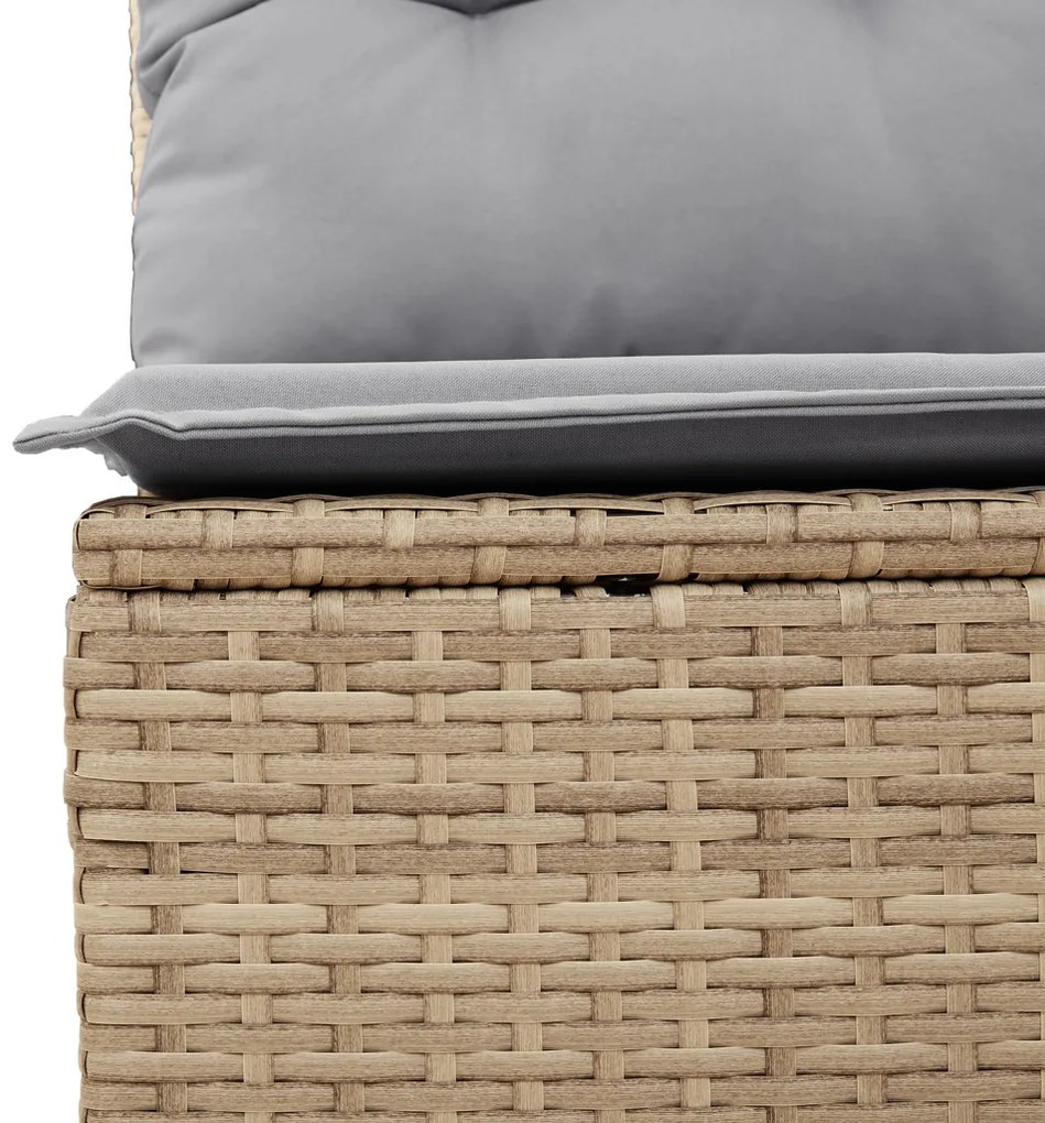 7 darabos Kerti Sofa Szett Párnákkal Bézs Poly Rattan