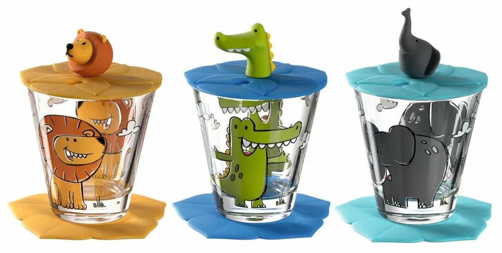 Leonardo Bambini pohár szett 9részes, Oroszlán, Krokodil, Elefánt