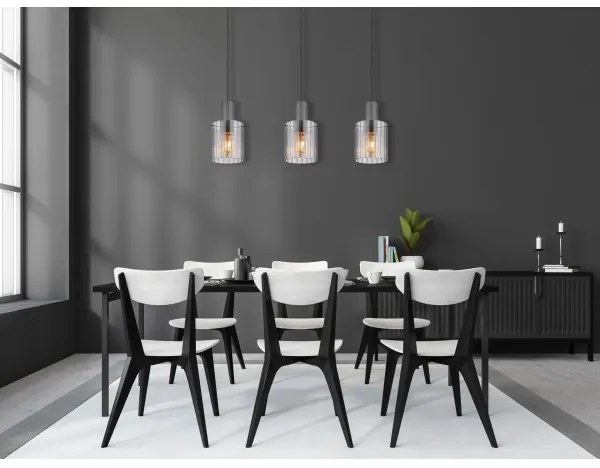 Globo 15904-3H - Csillár zsinóron TULIVAR 3xE27/40W/230V szürke