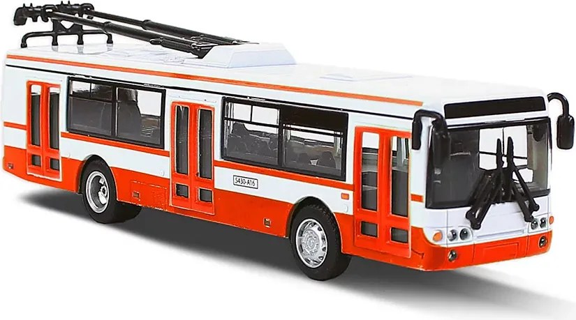 RAPPA Fém trolibusz - 16 cm - piros - Rappa