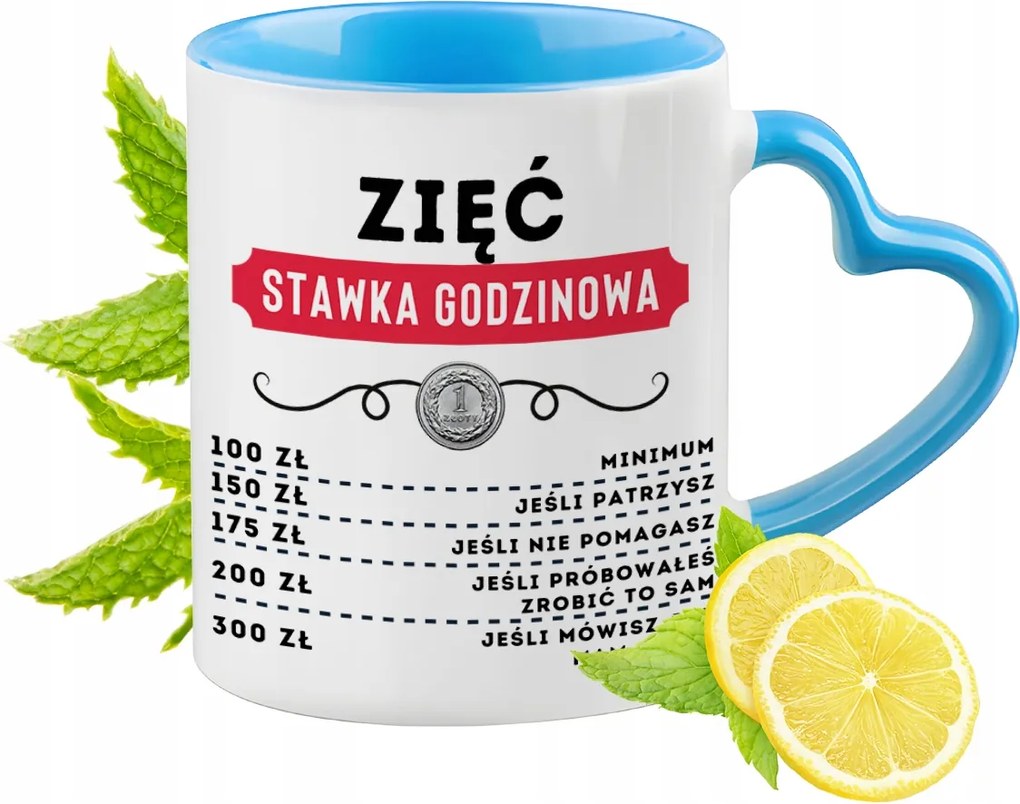 Vőnek Kék Bögre Szív Alakú Füllel Kávé Ajándék