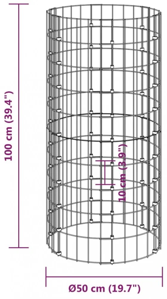 horganyzott acél kerti komposztáló Ø50 x 100 cm