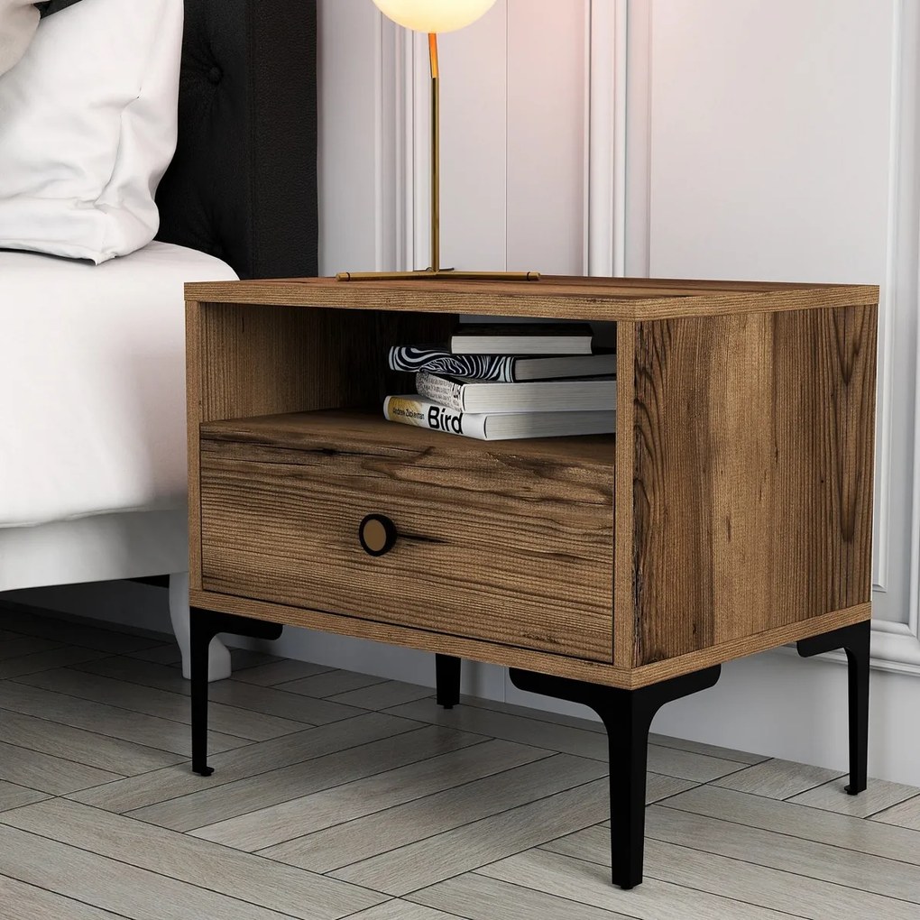 Lizbon Walnut éjjeliszekrény