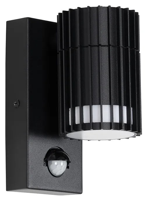 Design kültéri fali lámpa fekete mozgásérzékelővel IP44 - Boris