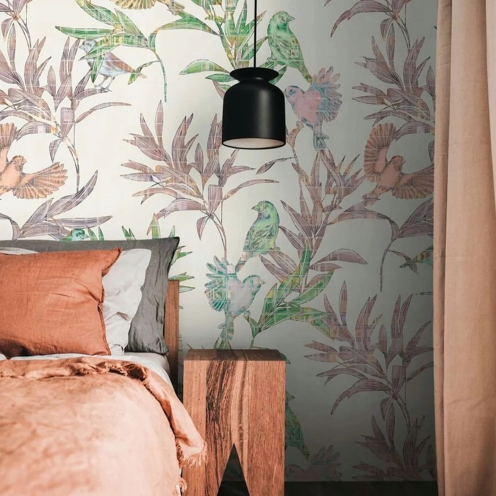 Fali fotótapéta Növényi minta Madarak Ágak a Flizelinen