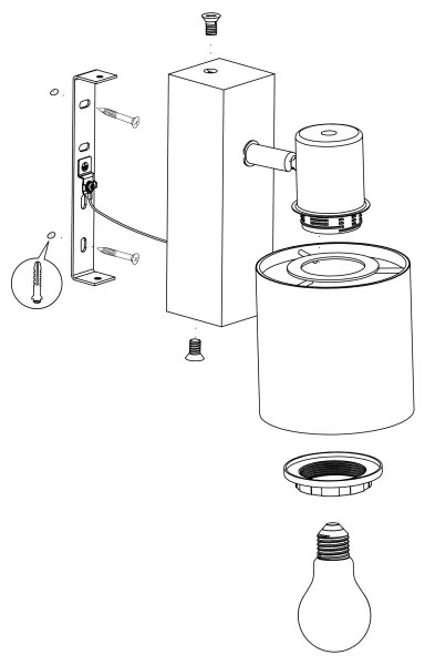 Eglo 99488 - Fali lámpa BATALLAS 1xE27/10W/230V