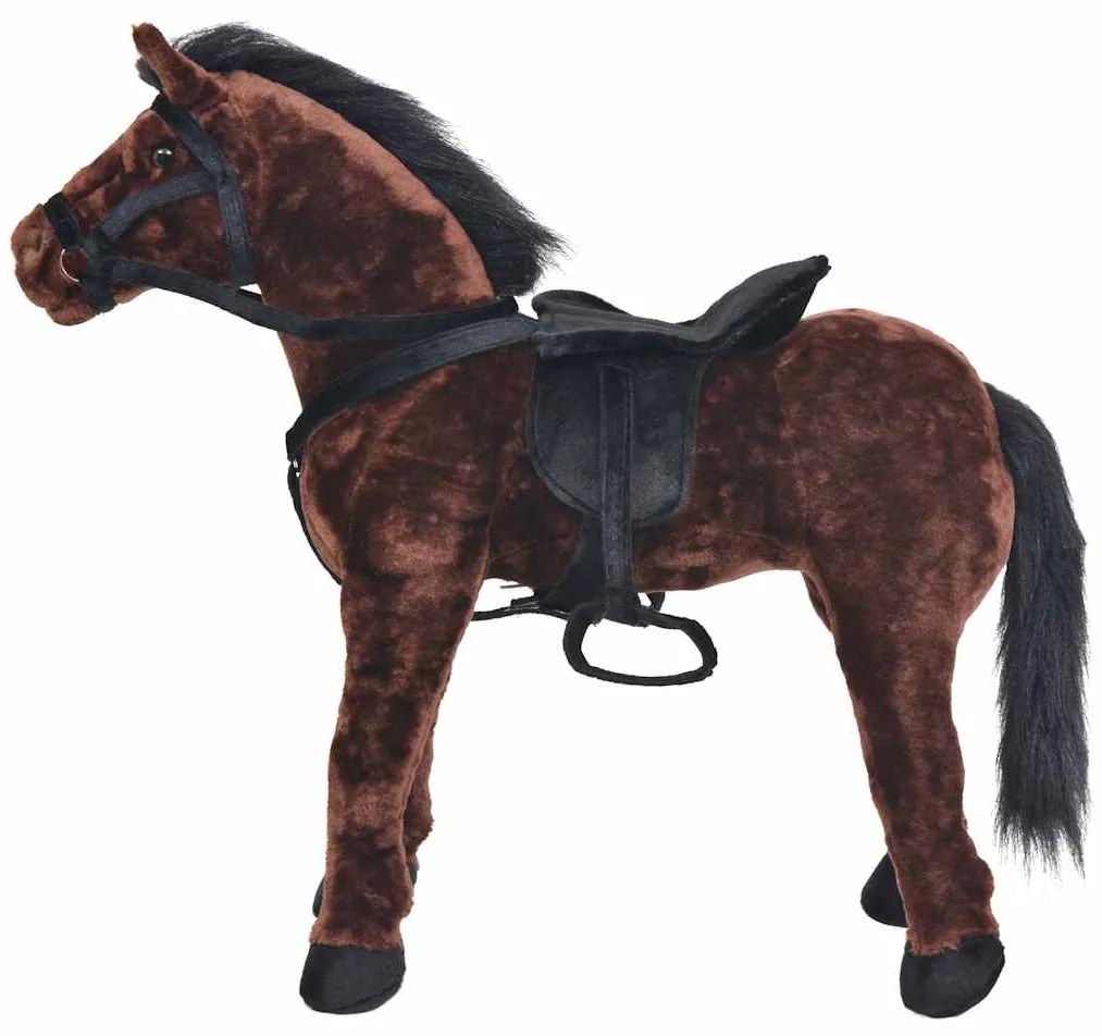 sötétbarna álló ló plüssjáték XXL