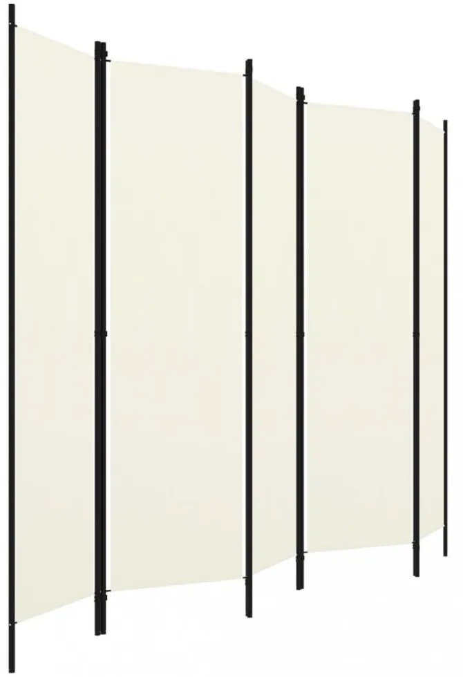 fehér 5 paneles paraván 250 x 180 cm
