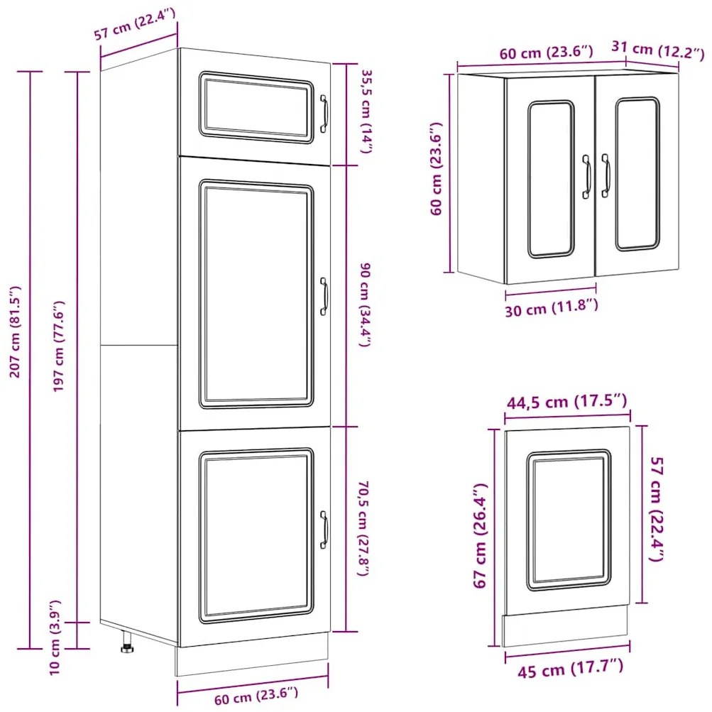 vidaXL 8 részes konyhaszekrény szett Kalmar sonoma tölgy műszaki fa