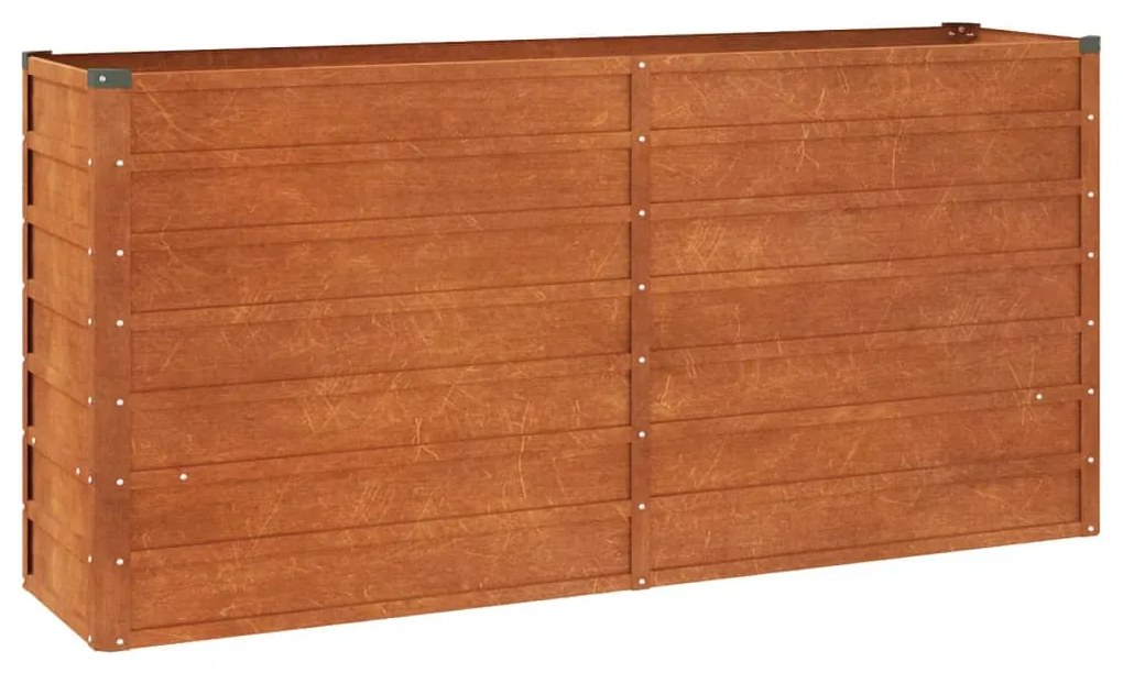 rozsda színű corten acél kerti magaságyás 160 x 40 x 77 cm