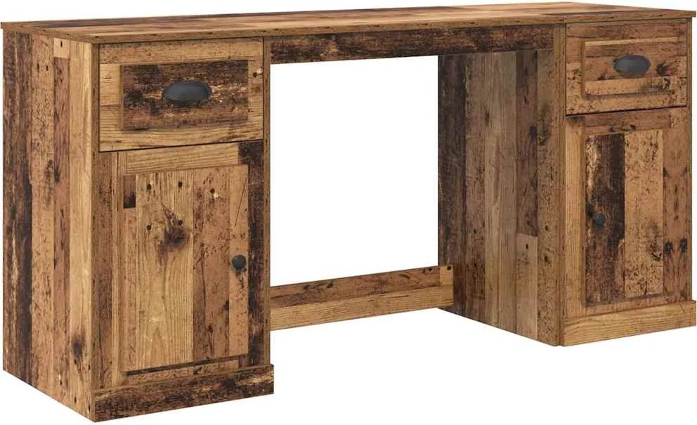 vidaXL Íróasztal szekrénnyel Öreg fa 154,5 x 50 x 75 cm Faanyag