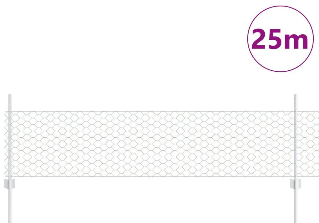 Kerti Kerítés Készlet 2 db-os Horganyzott acél 25 x 0,5 m Tartós