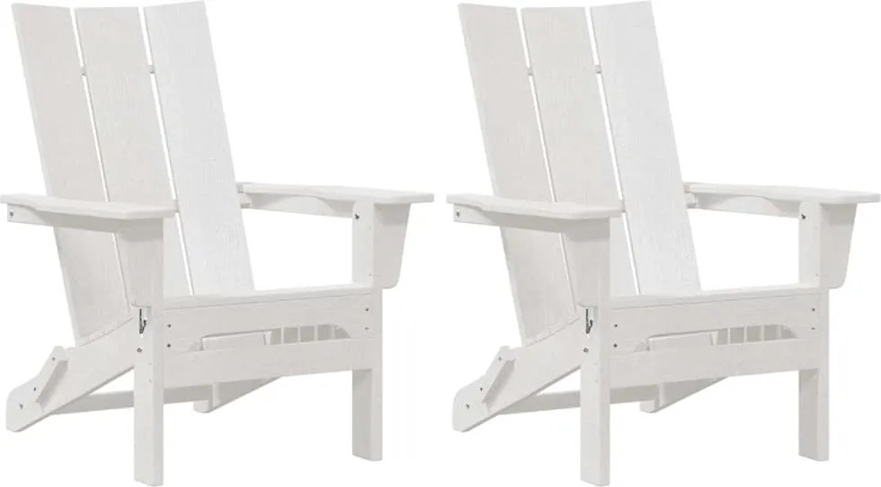 vidaXL Kerti Szék 2 pcs Fehér 80.5 x 74.5 x 92 cm Polietilén
