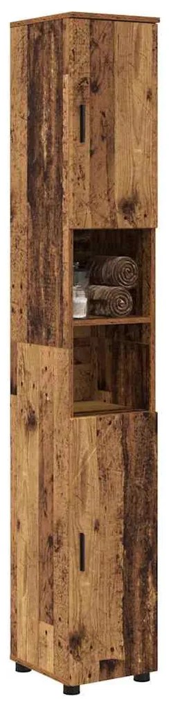 Fürdőszobai magas szekrény Régi fa 30 x 35 x 192 cm Faanyag