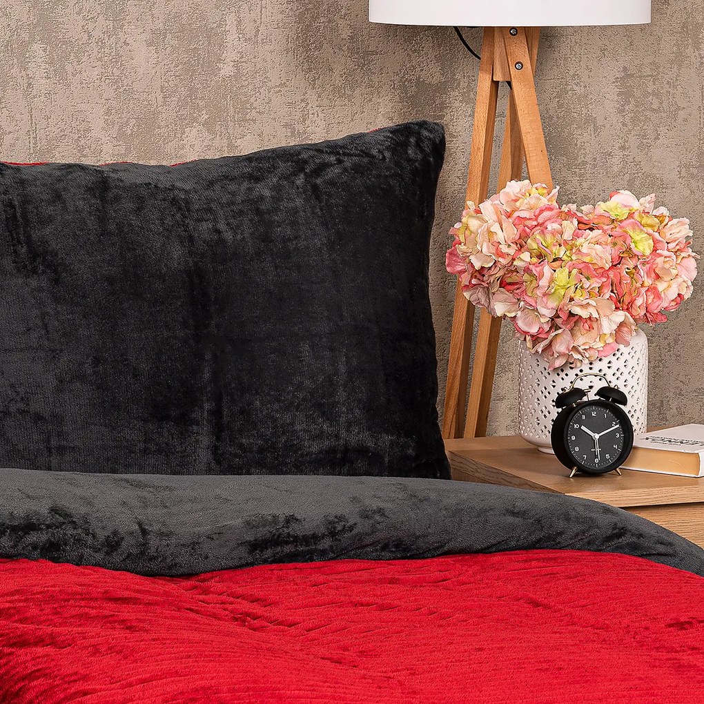 4Home Stripe mikroflanel ágyneműhuzatbordó, 140 x 200 cm, 70 x 90 cm