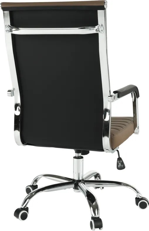 Irodai szék, textilbőr/fém, taupe/króm, FARAN