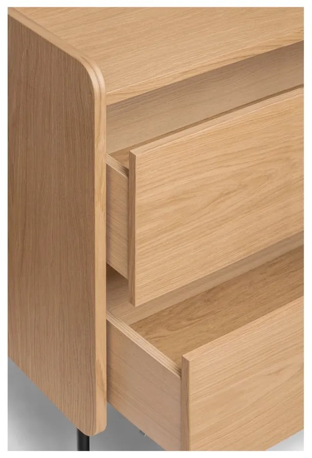 Natúr színű magas komód tölgyfa dekorral 80x82 cm Wrap – Bonami Selection