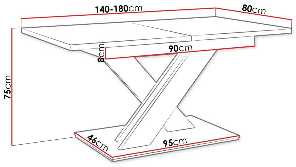 Étkezőasztal Lumenza (fehér + beton). 1054139