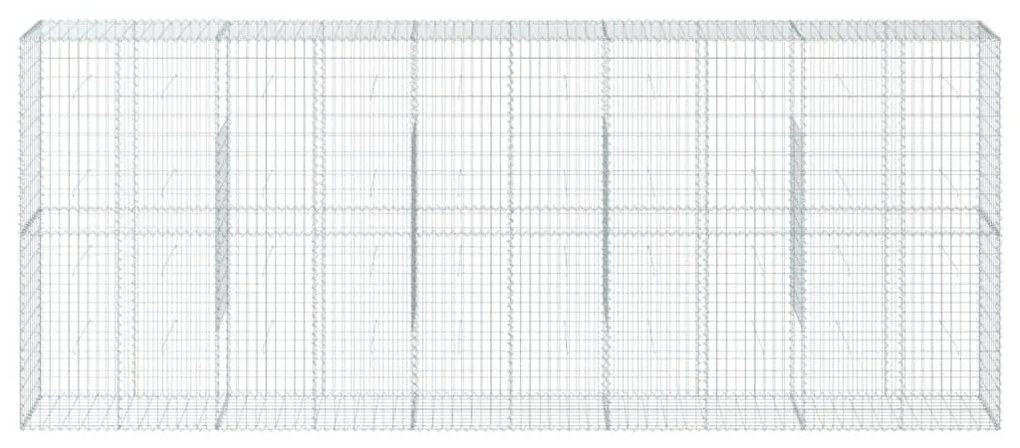 horganyzott vas gabion kosár fedéllel 500 x 50 x 200 cm