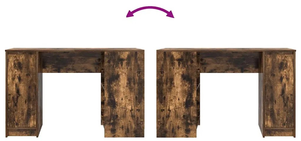 füstös tölgy színű szerelt fa íróasztal 120x42x76 cm