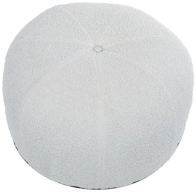 Fehér Színű Puff Különleges Bouclé SzövetbőlAK-307