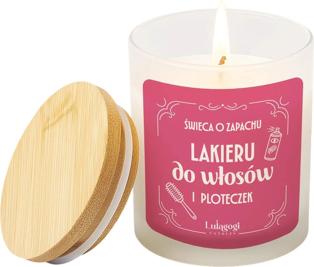 Hajlakk és pletyka illatú Gyertya Ajándék Fodrásznak