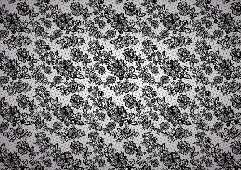 Fotótapéta Virágok csipke szürke elegáns vinil 254x184 +ragasztó