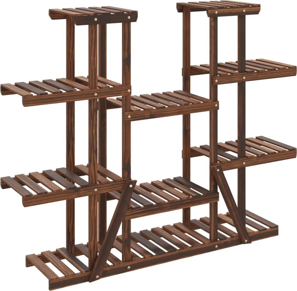 vidaXL tömör fenyőfa virágtartó állvány 110 x 25 x 110,5 cm