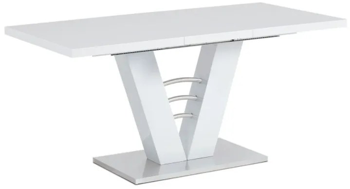 Masă modernă 120+40x80 cm. Culoare alb Ht-510