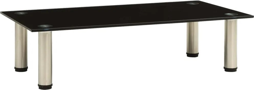 vidaXL 322761 TV Stand Black 60x35x17 cm Tempered Glass