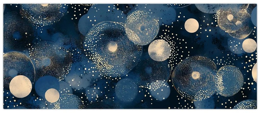 Kép - Kék-arany gyűrűk (120x50 cm)