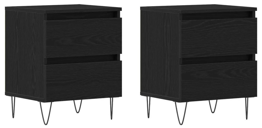 vidaXL Éjjeliszekrény 2 pcs Musta tammi 40 x 35 x 50 cm Faanyag