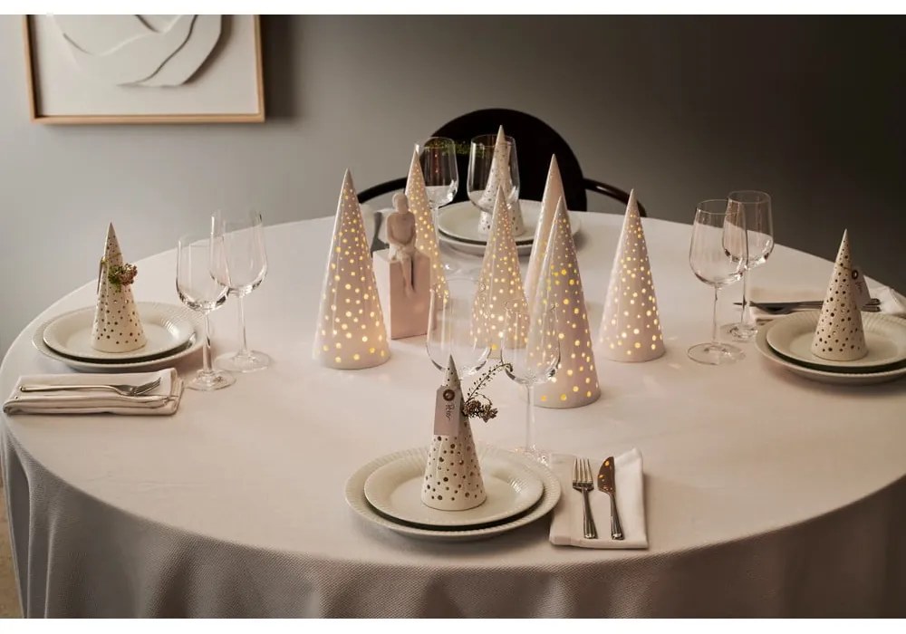 Nobili fehér csontporcelán karácsonyi gyertyatartó, magasság 30 cm - Kähler Design