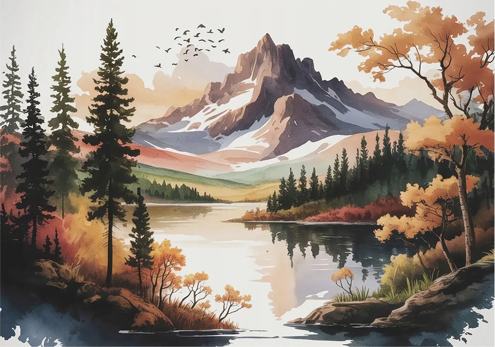 Fotótapéta Flizelin Dekoratív iroda Hegyi ősz 208x146 Ragasztó