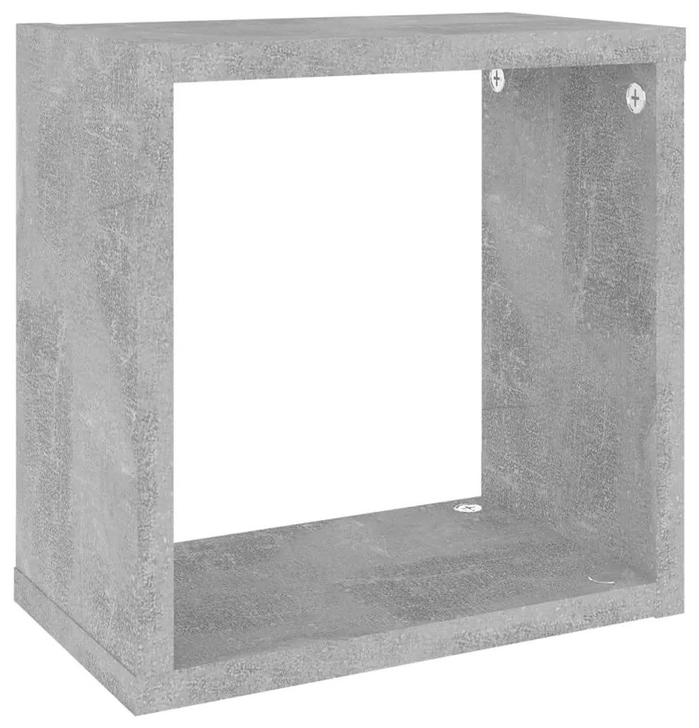 6 db betonszürke fali kockapolc 26 x 15 x 26 cm