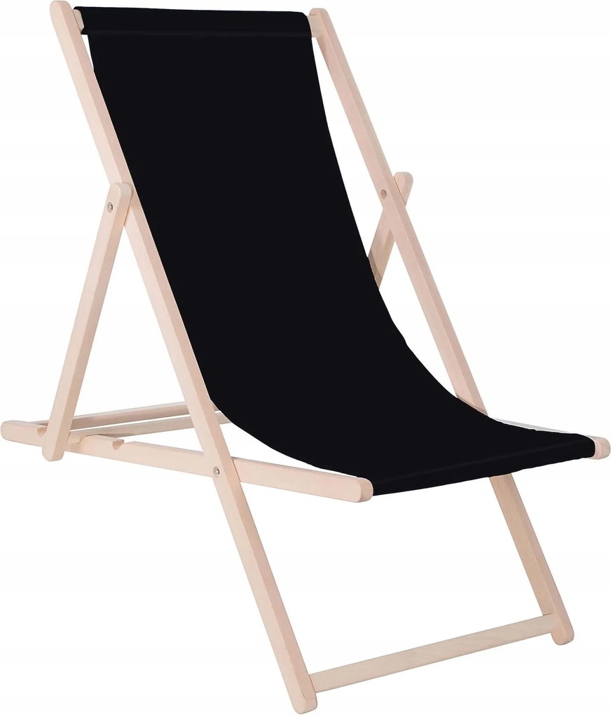 Fából Készült Kerti Strand Napozóágy Fekete Összecsukható Lengyel A Gyártótól