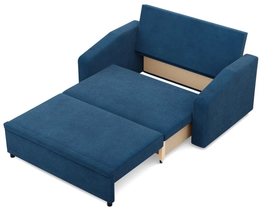 Zeus kanapé, kordbársony, hab töltet, döntött kartámasz, kék