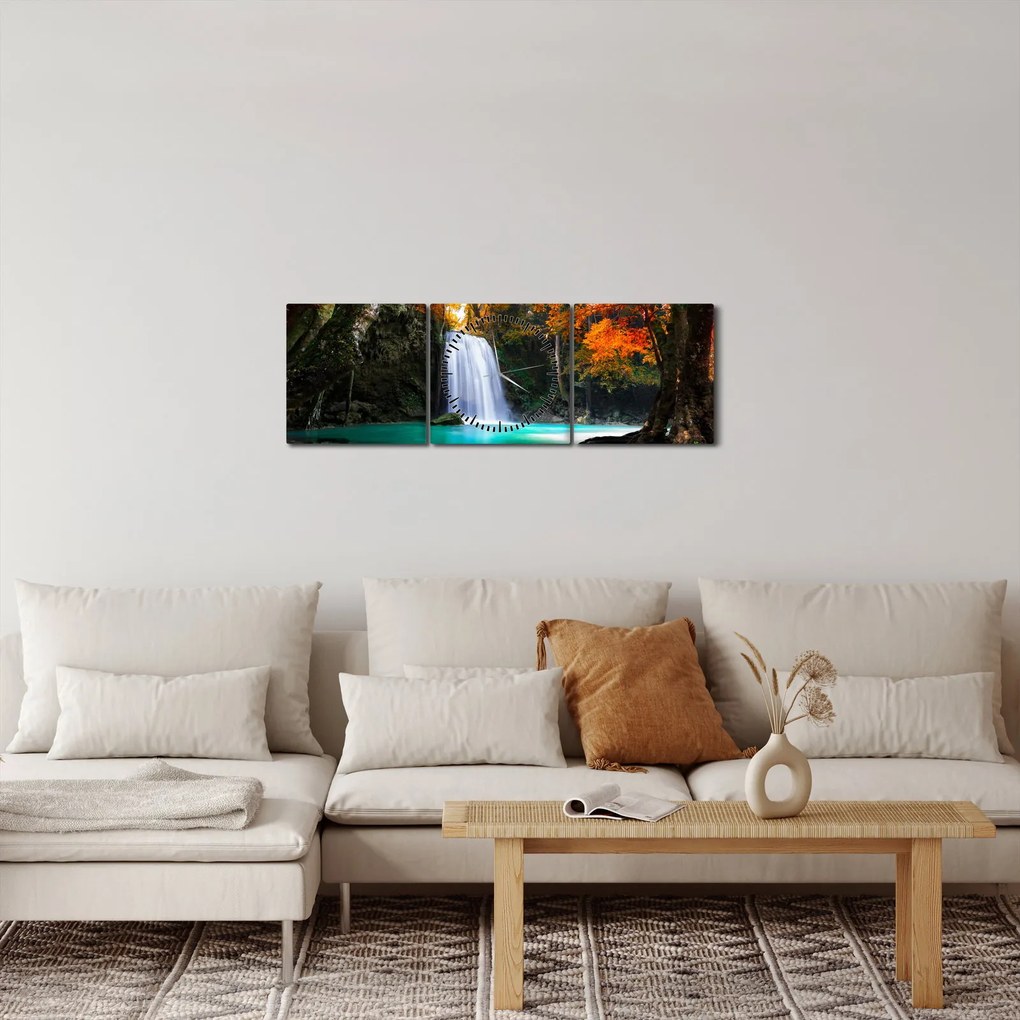 Kép - Smaragd lagúna (órával) (90x30 cm)